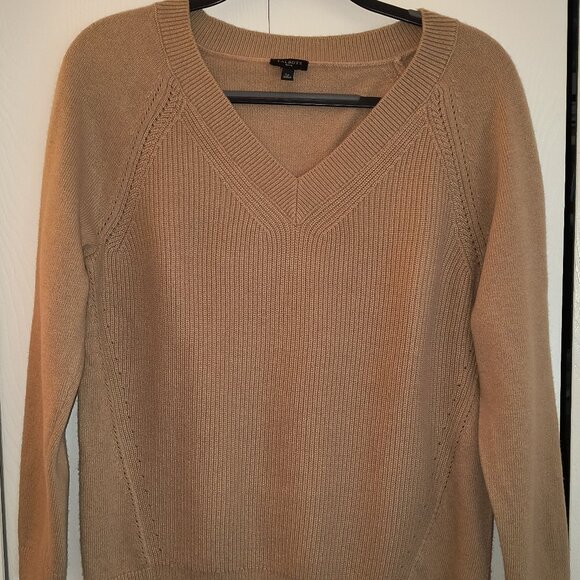 (3) Talbots V-Neck Sweaters - Tan, Lt. Rose, Blue - Size Petite Large - Picture 2 of 14